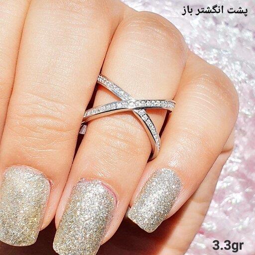 انگشتر میکرو نقره 925 طرح جواهر روکش اب طلا